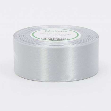 Wstążka satynowa Akces Szara jasna, 38mm x 33m